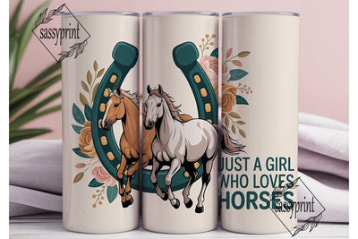 Horse Girl Tumbler Wrap PNG Sublimation sassyprint 