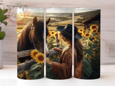 Horse Girl Western 20oz Tumbler, Cowgirl Gift, Sublimation Wrap, Equestrian Mug, 20oz Tumbler Design, Horse Girl Quote, Western Theme Sublimation Lara' s Designs 