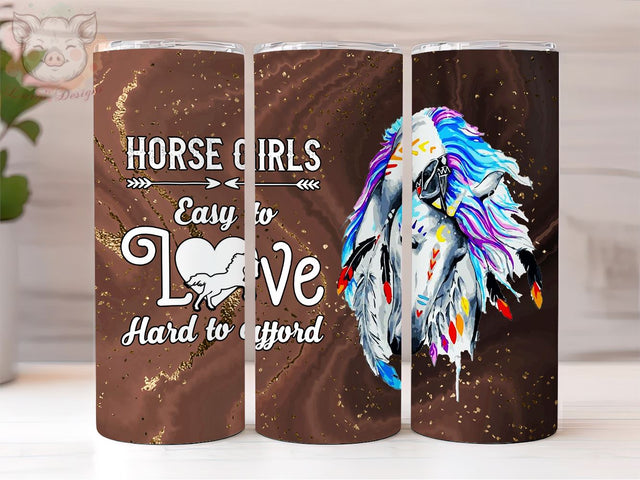 Horse Girls Hard To Afford 20 oz Tumbler PNG, Horse Sublimation Design, Cowgirl Tumbler Wrap Png, Digital, Digital Download PNG Sublimation Lara' s Designs 
