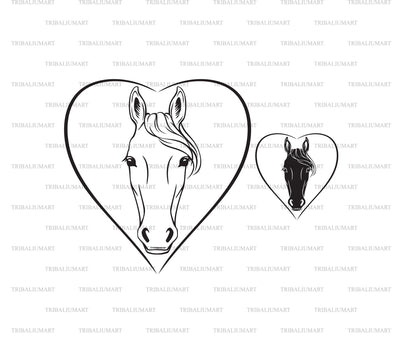 Horse Head in Heart SVG TribaliumArtSF 