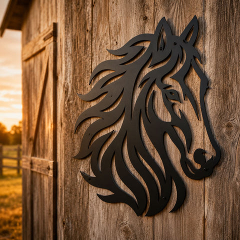Horse Head Metal Wall Art SVG | CNC Plasma Cut File | Dxf Svg Eps Png | Western Horse Decor | Laser Cut Horse Silhouette SVG HappyDesignStudio 