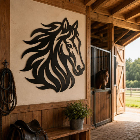 Horse Head Metal Wall Art SVG | CNC Plasma Cut File | Dxf Svg Eps Png | Western Horse Decor | Laser Cut Horse Silhouette SVG HappyDesignStudio 