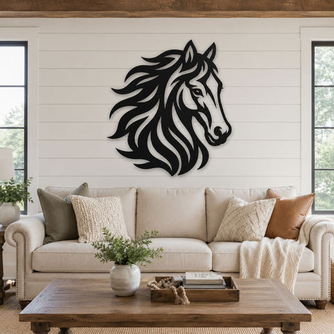 Horse Head Metal Wall Art SVG | CNC Plasma Cut File | Dxf Svg Eps Png | Western Horse Decor | Laser Cut Horse Silhouette SVG HappyDesignStudio 
