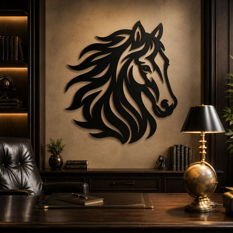 Horse Head Metal Wall Art SVG | CNC Plasma Cut File | Dxf Svg Eps Png | Western Horse Decor | Laser Cut Horse Silhouette SVG HappyDesignStudio 
