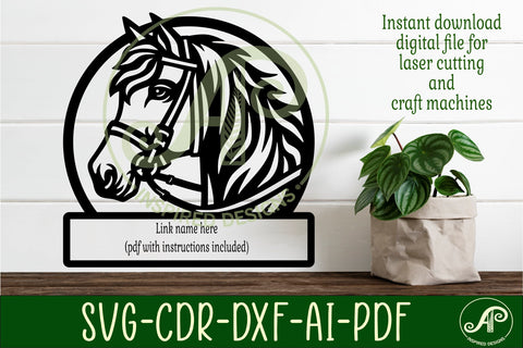 Horse head name wall art sign, SVG personalized SVG APInspireddesigns 