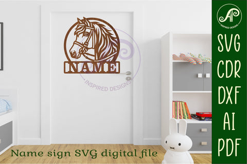 Horse head name wall art sign, SVG personalized SVG APInspireddesigns 