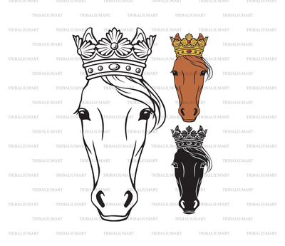 Horse head with crown SVG TribaliumArtSF 