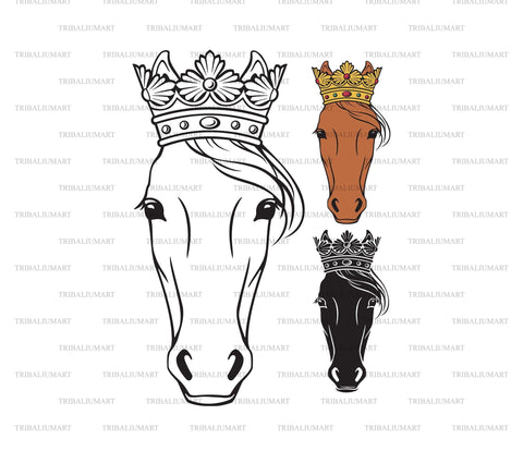 Horse head with crown SVG TribaliumArtSF 
