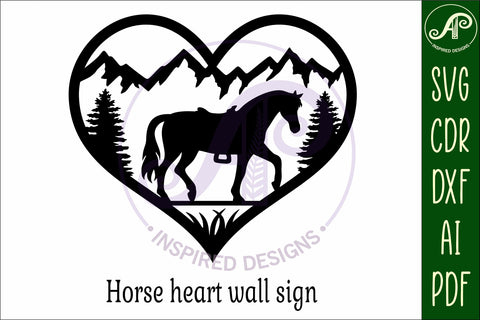 Horse heart wall sign, SVG file. vector sign SVG APInspireddesigns 