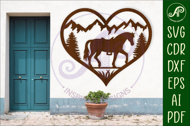 Horse heart wall sign, SVG file. vector sign SVG APInspireddesigns 