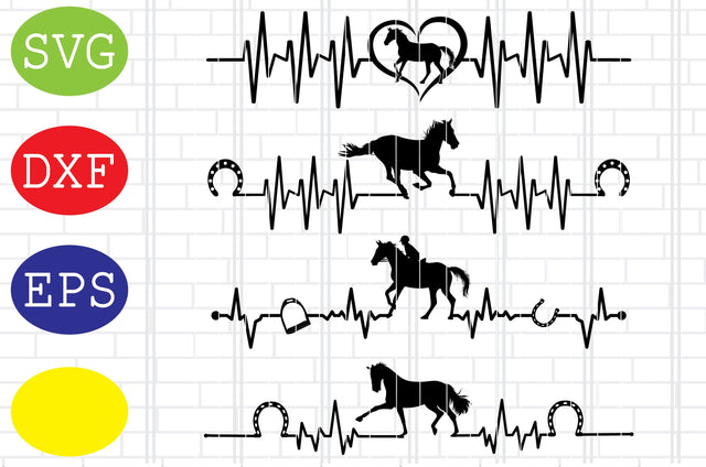 Horse Heartbeat Svg, Horseshoe Svg, Horse Heart Svg, Horse Lover Svg, Jpg, Eps, Dxf Files SVG DigitalSvgFiles 