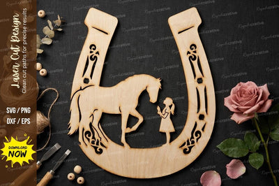 Horse Horseshoe Family Laser Cut, horse svg, horseshoe svg, horse family svg, SVG Regulrcrative 