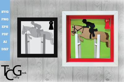 Horse Jumper Shadow Box SVG SVG The Crafty Geek 