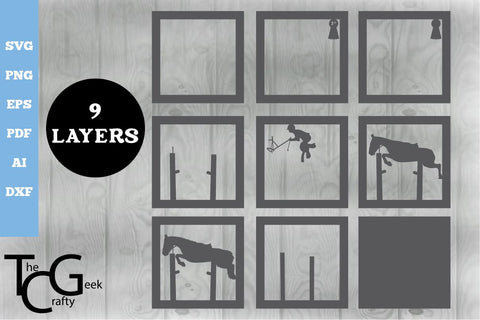 Horse Jumper Shadow Box SVG SVG The Crafty Geek 