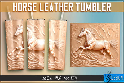 Horse Leather Tumblers Wrap 20 oz | PNG File | 300 DPI Sublimation Fly Design 