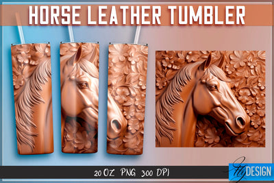 Horse Leather Tumblers Wrap 20 oz | PNG File | 300 DPI Sublimation Fly Design 