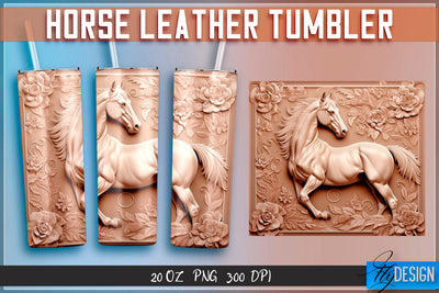 Horse Leather Tumblers Wrap 20 oz | PNG File | 300 DPI Sublimation Fly Design 