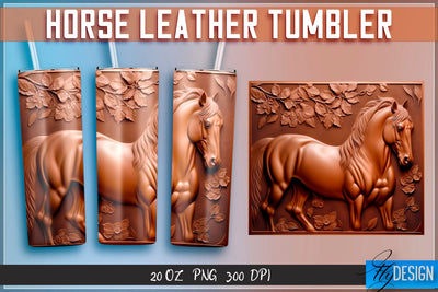 Horse Leather Tumblers Wrap 20 oz | PNG File | 300 DPI Sublimation Fly Design 