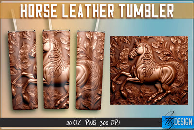Horse Leather Tumblers Wrap 20 oz | PNG File | 300 DPI Sublimation Fly Design 