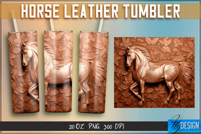 Horse Leather Tumblers Wrap 20 oz | PNG File | 300 DPI Sublimation Fly Design 