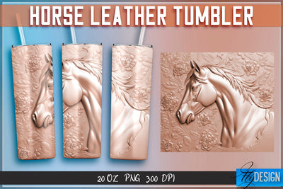 Horse Leather Tumblers Wrap 20 oz | PNG File | 300 DPI Sublimation Fly Design 