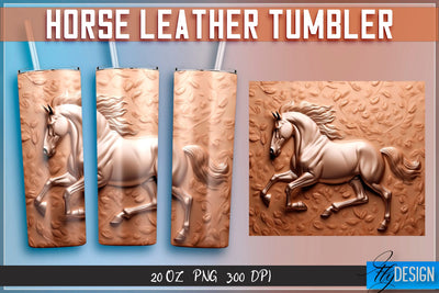 Horse Leather Tumblers Wrap 20 oz | PNG File | 300 DPI Sublimation Fly Design 