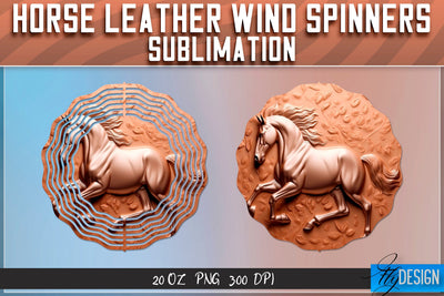 Horse Leather Wind Spinners Sublimation | PNG Design Sublimation Fly Design 