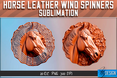 Horse Leather Wind Spinners Sublimation | PNG Design Sublimation Fly Design 