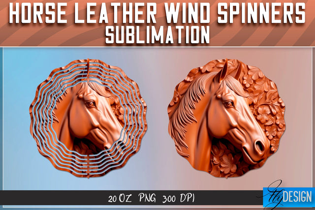 Horse Leather Wind Spinners Sublimation | PNG Design Sublimation Fly Design 