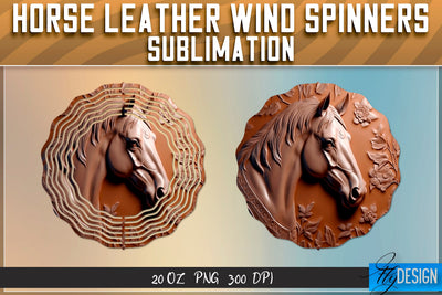 Horse Leather Wind Spinners Sublimation | PNG Design Sublimation Fly Design 