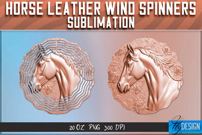 Horse Leather Wind Spinners Sublimation | PNG Design Sublimation Fly Design 