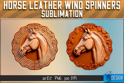 Horse Leather Wind Spinners Sublimation | PNG Design Sublimation Fly Design 
