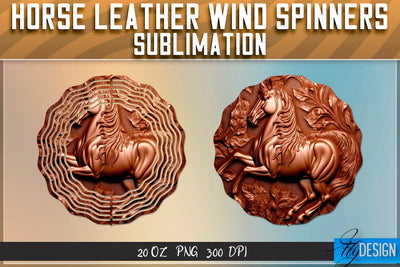 Horse Leather Wind Spinners Sublimation | PNG Design Sublimation Fly Design 