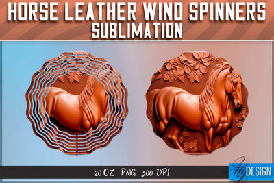 Horse Leather Wind Spinners Sublimation | PNG Design Sublimation Fly Design 