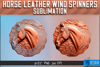 Horse Leather Wind Spinners Sublimation | PNG Design Sublimation Fly Design 