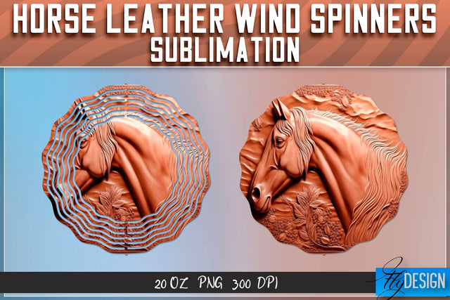 Horse Leather Wind Spinners Sublimation | PNG Design Sublimation Fly Design 