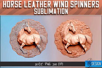 Horse Leather Wind Spinners Sublimation | PNG Design Sublimation Fly Design 