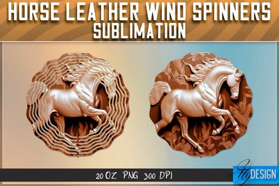 Horse Leather Wind Spinners Sublimation | PNG Design Sublimation Fly Design 