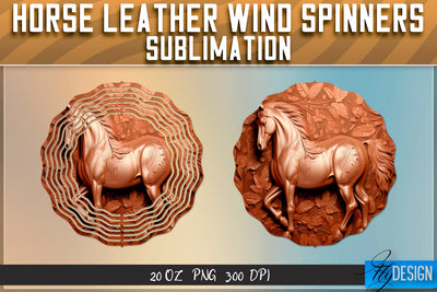 Horse Leather Wind Spinners Sublimation | PNG Design Sublimation Fly Design 