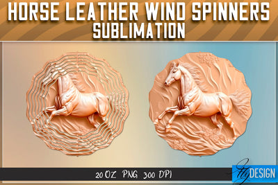 Horse Leather Wind Spinners Sublimation | PNG Design Sublimation Fly Design 