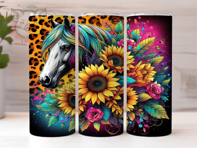 Horse Leopard Western 20oz Tumbler Png, Straight & Tapered Tumbler Png, Sunflower Floral Boots Tumbler Png, Digital Download PNG Sublimation Lara' s Designs 