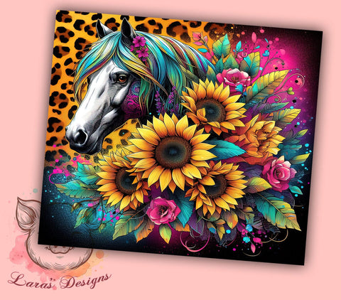 Horse Leopard Western 20oz Tumbler Png, Straight & Tapered Tumbler Png, Sunflower Floral Boots Tumbler Png, Digital Download PNG Sublimation Lara' s Designs 