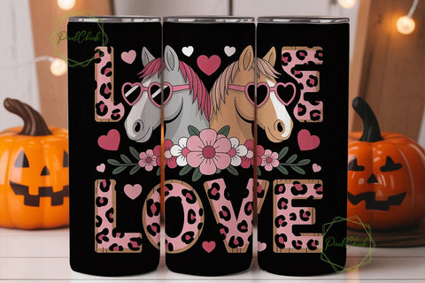 Horse Love 20oz Tumbler Wrap Sublimation PixelChick 