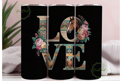 Horse Love 20oz Tumbler Wrap Sublimation PixelChick 