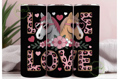 Horse Love 20oz Tumbler Wrap Sublimation PixelChick 