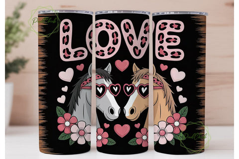Horse Love 20oz Tumbler Wrap Sublimation PixelChick 