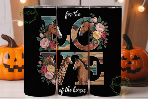Horse Love 20oz Tumbler Wrap Sublimation PixelChick 