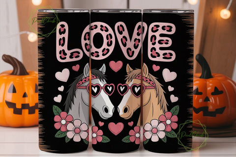 Horse Love 20oz Tumbler Wrap Sublimation PixelChick 