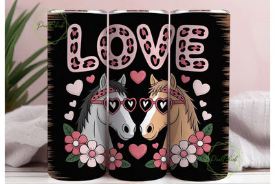 Horse Love 20oz Tumbler Wrap Sublimation PixelChick 
