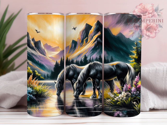 Horse Lover Tumbler, Animal Lover Gift, Sublimation Wrap, Equestrian Decor, 20oz Tumbler, Horse Theme, Pet Lover Drinkware Sublimation Li Zamperini 